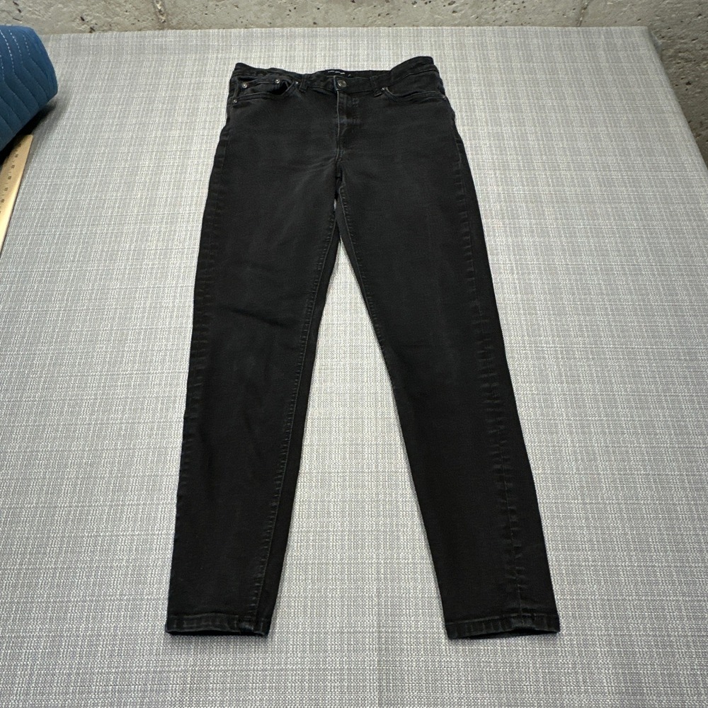Frank And Oak Indie Black Skinny Jeans Womens 28 Stretch Mid Rise Debbie Goth‎